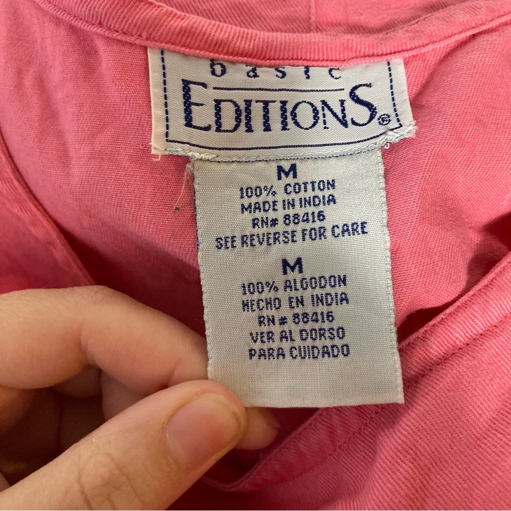 Basic Editions 90s vintage pink embroidered dress medium - Picture 9 of 9